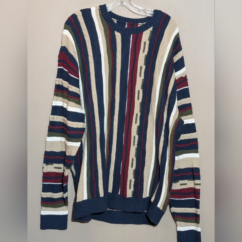 Hollister Coogi Inspired Grandpa Sweater, Size:XL, Color: Multi